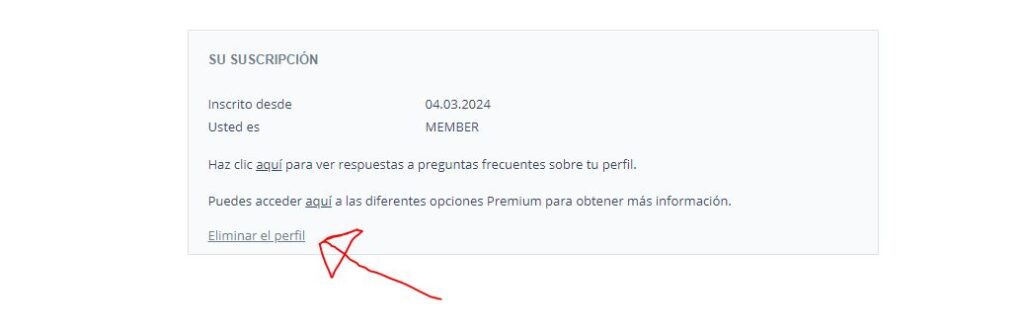 dar de baja cuenta de solteros 50