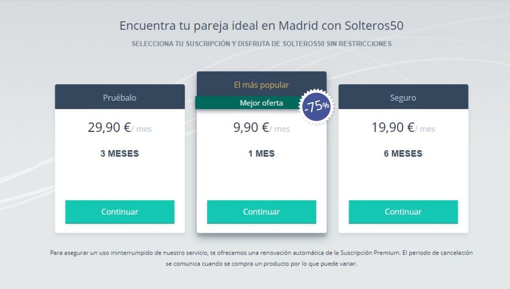 Cuanto cuesta solteros 50